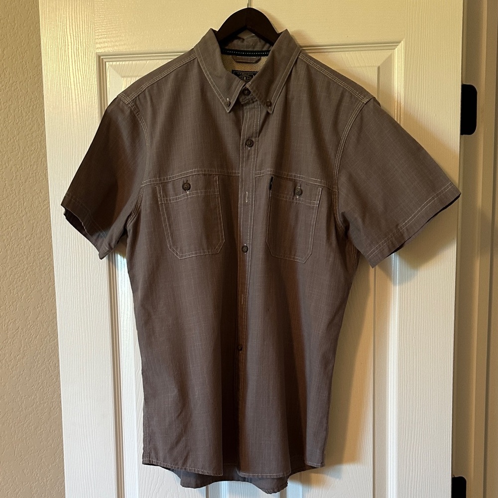 Classic Light Brown Button-Down Shirt for Men